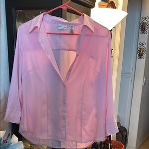 Women's Pink Button-Up Blouse